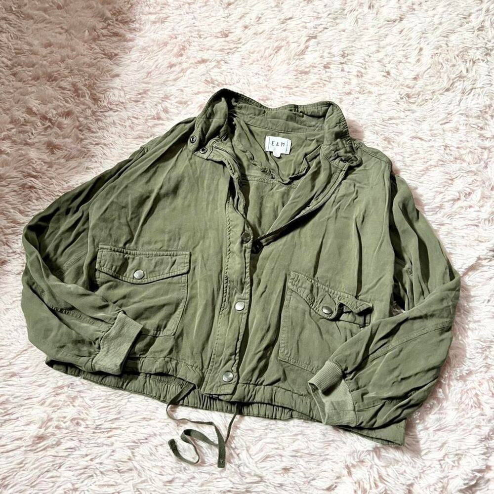 Green Military Cargo Gorp Core Y2K Alt Girl Grunge Punk Skater Cropped Jacket